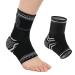 Milaiun ankle bandage 1 pair of ankle bandage with Velcro fastener for women men ankle support for sports protecting arthritis plantar fascititis (L black) black l