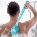 Blue Plastic Bath Brush with Long Handle - Exfoliating Back, Body, and Feet Scrubber - Buy Online on GoSupps.com
