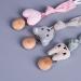 Buy Paperkiddo 3pcs Pacifier Chain Set | Nickel-Free Clips Soft Muslin for Boys & Girls - Bear Rabbits & Love Design - Buy Online on GoSupps.com