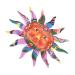 Alipis 1pc Sun Wall Hanging Garden Sun Art Decorative Outdoor Decor Vintage Decor Mexican Decor Pink Iron: