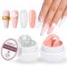 AIMEILI Solid Builder Gel For Gel Nails Set Solid Nail Gel Clear Nude Solid Nail Extension Builder Gel Set Clear+Nude