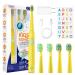 Seago electric toothbrush for children aged 3 and over rechargeable extra soft bristles 5 cleaning modes for dental care letter yellow