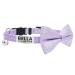 LaReine Breakaway Cat Collar with Bell & Bow Tie, Cute Plaid Print, Pack of 1 Adjustable Kitty Safety Collars, Neck 7"-11" Customized - 7"-11" Neck Bling Purple