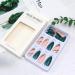 Dark Green Almond False Nails - 24Pcs French Fake Nails with Leaves Design - Short Oval Nail Tips for Women - Acrylic Press On Nails for Girls - Buy Online on GoSupps.com