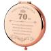 GAOLZIUY Birthday 70th Gifts Compact Mirror for Women  70 Years Old Gifts Portable Mirror  Gifts for Older from Child  Anniversary Wedding Christmas Women Gifts Rose Gold-70th