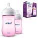 Philips AVENT Natural 260 ml Bottle Pink 2 Count (Pack of 1)