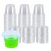 1 oz Containers with Lids | Disposable Plastic Jello Shot Cups | Small Clear Plastic Condiment Cups For Sauce, Souffle, Salad Dressing, Portion Control, Pack of 100 100 Count (Pack of 1)