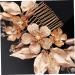 Angoily Golden Flower Hair Comb Bridal Headpiece Crystal Bridal Hair Clips Hair Accessory for Women Combs for Women Crystal Bridal Hair Barrette Tiara Veil Bride European and American - Buy Online on GoSupps.com