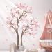 decalmile Large Cherry Blossom Tree Wall Decals Pink Flower Tree Branch Wall Stickers Living Room Bedroom Baby Nursery Wall Decor (Tree H: 151cm)