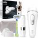 Braun Ipl Silk Expert Pro 3 hair removal device women 2 attachments visible hair removal designed in Germany face hair remover alternative to laser hair removal PL3139 white/silver