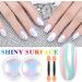 Neon Iridescent Chrome Nail Powder Set - Metallic Nail Pigment for Gel Nails | Magic Rainbow & White Pearl Glitter Decor (2 Pcs - Buy Online on GoSupps.com