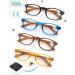 Buy Modfans 4 Pack Reading Glasses +2.00 for Men & Women | High Quality Comfortable Wood Effect Rectangular Design - International Shipping! - Buy Online on GoSupps.com