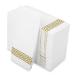 Decorative Hand Towels, Gold design 100 Disposable Linen-Feel Guest Towels  Formal Dinner, Anniversary, Wedding Napkins for Tables, Guestrooms, Restrooms, 8.5x4-Inches Folded, Gold 100 Pack Gold Pack of 100