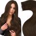 Laavoo invisible tape extensions real hair brown real hair tape extensions remy hair extensions real hair tape dark brown hair extension real hair tape smooth 25cm #4 30g 20pcs 25cm-20pcs 1.3 #4