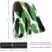 Leaf Tropical Green Lip Gloss Holder & Portable Makeup Bag - Mini Lipstick Organizer Case with Mirror for Women | Multicolored 9.5x2x7 cm - Buy Online on GoSupps.com