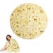 Badar Burrito Tortilla ceiling soft warm burrito ceiling round food blanket made of coral fleece one -sided sofa corner travel ceiling for bedrooms outdoors all seasons (120cm)