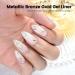 RARJSM Metallic Nail Art Gel Liner Bronze Gold Mirror Chrome 3D Effect 8ml Build in Thin Brush Metal Painting Drawing Striper Thin Brush Gel Polish Soak off UV LED Curing Requires for Home Salon Mirror Bronze Gold - Buy Online on GoSupps.com