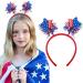 Outyua 4th of July Patriotic American Flag Headband Independence Day Hairband USA Star Red White and Blue Outfits Hair Accessories for Women Girls