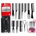 10PCS Comb Sets for Hair Styling Hair Combs and Clips with 2PCS Topsy Tail Hair Tool and 400PCS Elastic Rubber Hair Bands Combs for Women Black