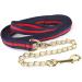 Hy Soft Webbing Lead Rein with Chain - Navy/Red - 2m - Buy Online on GoSupps.com