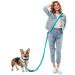 Freehand linen dog leash heelay jogging leash for dogs 2.5m adjustable exercise leash Fieline to run jogging hiking jogging line and normal dog leash for large medium -sized little dogs black