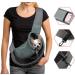 Pet Carrier Sling Breathable Mesh Hand Free Shoulder Tote Bag for Dog Cat Puppy Doggy Small Animals Below 10lb Adjustable Padded Shoulder Strap with Front Pocket Dog Carry for Outdoor Walking Travel Grey