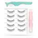 EMEDA 5 Pair Natural Look Eyelashes Kit with Glue, Tweezers & Applicator - 3D Short False Lashes for a Natural Look - Buy Online on GoSupps.com