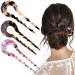 5.1 Inch 3 PCS Acetate French Hair Sticks  PAGOW U Shape French Hair Clipss  Vintage Cellulose Acetate Tortoise Shell Hair Fork Hair Accessories  For Women Girls Long Thick Hair (Sawtooth Design)