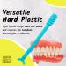 Denture Dart V2 Hard Plastic Denture Gel Adhesive Remover - Oral Hygiene Tool for Denture Glue Removal. Blue Scraper with Textured Grip and Rigid Bristles - Easy and Effective! - Buy Online on GoSupps.com