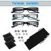 3 Pack LED Reading Glasses for Men & Women - Bright Nighttime Readers with Magnifier - Black 2.0x Eyeglasses - Buy Online on GoSupps.com
