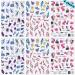 Marble Wave Design Nail Decals 3D Self-Adhesive Nail Stickers - Pink Blue Colorful Stripes - 6 Sheets - Acrylic Nail Decoration for Women - Buy Online on GoSupps.com