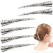DonLeeving Duckbill Hair Clips Hollow Metal Alligator Clips Non-Slip No Teeth Silver Tone 6pcs