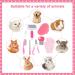 VCZONE 8-Piece Small Animal Pink Grooming Kit with Nail Clipper, Flea Comb, Shampoo Brush - Rabbit & Pet Care Set - Buy Online on GoSupps.com