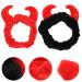 Minkissy 2pcs Devil Horn Headband Set - Soft Makeup & Shower Bands for Face Washing & Spa (Red & Black) - Buy Online on GoSupps.com