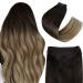 Easyouth Ombre Weft Human Hair Extensions Balayage Black to Brown and Blonde Sew in Weft Extensions 18 Inch 100g Ombre Sew in Hair Extensions Real Hair 18 Inch/45cm 3-Weft #1B/6/27