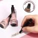 Angled Brush and Dip Liquid Eyebrow Gel Liquid Eyebrow Brush Brow Pencil with Hair like Strokes Long Lasting Quick Drying Waterproof Eyebrow Tint Dye (02taupe) - Buy Online on GoSupps.com