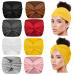 Allucho Wide Headbands for Women  7'' Extra Large Hair Bands Twist Knotted Boho Stretchy Head Wraps for Girls Headband Turban Yoga Workout Vintage Hair Accessories  Solid Color  8Pcs