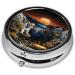 Portable Round Metal Pill Box - 3-Compartment Travel Case with Hinged Fastening | Ideal for Small Pills - Shop Now - Buy Online on GoSupps.com