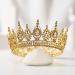 SWEETV Royal Queen Crown Wedding Tiara in Gold - Rhinestone Tiaras for Bride & Women, Costume Headpiece for Cosplay Party Celebration - Buy Online on GoSupps.com