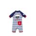 BONVERANO Baby Boys Sunsuit/Swimsuit UPF 50+ Sun Protection One Pieces with Zipper Swimwear with Sun Hat 2-3 Years Stripe
