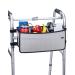 ISSYAUTO Walker Basket, Strap Mount Walker Cup Drink Holder with Two Split Board, Foldable Walker Storage Bag, Best Gift for Family and Friends - Gray (Not Fit Rollator Walkers)