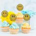 Maicaiffe Smile Face Cupcake Toppers Hippie First Birthday Cupcake Toppers Kids Birthday Wedding Party Dessert Decors Smile Face Hippie Party Decorations 24Pcs Glitter - Buy Online on GoSupps.com