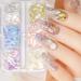 Irregular Seashell Slices Nail Supplies Colorful Shell Nail Art Slices 6 Grids 3D Nail Art Flakes for UV Gel Manicure Decoration DIY Crafts Nail Sequins
