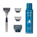 Harry's Razors for Men - Winston Shaving Set 5 Blade Razors with Lubricating Strip & Precision Trimmer, 3 Razor Blade Refills, Travel Blade Cover, and 4 Oz Shave Gel 6 Piece Set