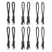 Hycc 12 pieces strong nylon cord zipper pulls with ergonomically designed rubber slide gripes for backpacks jackets luggage-black