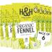 Heath & Heather Heath and Heather Tea Infusions Organic Fennel Teabags (Pack of 6 Total 120)