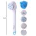 Qiutian712 Electric Shower Brush - Waterproof Long Handle Rotating Body Exfoliating SPA Scrubber with 5 Replacement Heads (White) - Buy Online on GoSupps.com