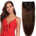 Clip in Extensions Real Hair - 8 PCs 18 Clips 100% Remy Dark Brown (60cm 170g) | International Shipping Available - Buy Online on GoSupps.com