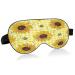 WELLDAY Sleep Mask Yellow Checked Sunflowers Night Eye Shade Cover Soft Comfort Blindfold Blockout Light Adjustable Strap for Men Women