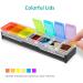 Fullicon Weekly Pill Box 7 Day Large Organiser | Spill Proof Design with Labels | Medicine Vitamin Supplement Organizer (Rainbow Black Paten REGT) - Buy Online on GoSupps.com